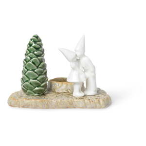 Božićni zemljani svijećnjak Kähler Design Christmas Kiss, dužina 17 cm