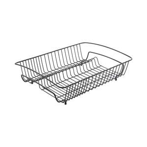 Crni pravokutni ocjeđivač od nehrđajućeg čelika Metaltex Rectangular Lava