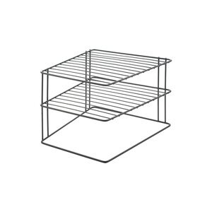 Crna dodatna kuhinjska polica od nehrđajućeg čelika 25x25 cm Palio – Metaltex