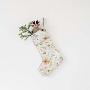 Tekstilna božićna čarapa Christmas Print – Linen Tales