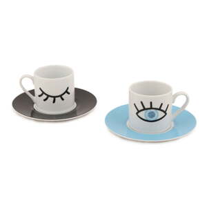 Set od 2 šalice i tanjurića Kütahya Porselen Eyes, 90 ml