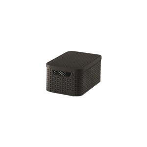 Tamno smeđa plastična kutija za pohranu s poklopcem 20x29x14 cm Style – Curver