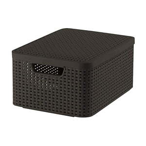 Tamno smeđa plastična kutija za pohranu s poklopcem 29x39x19 cm Style – Curver