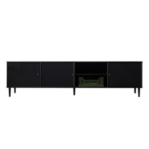 Crna TV komoda s metalnim nogama Mistral 233