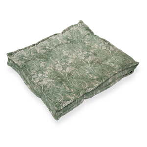 Zelena sjedalica od lana Tierra Bella Green Flowers, 37 x 37 cm