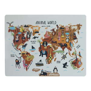 Podloga za stol Really Nice Things Animals Worldmap, 55 x 35 cm