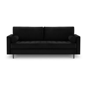 Crna baršunasta sofa Milo Casa Santo, 219 cm