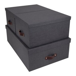 Set od 3 crne kutije za pohranu Bigso Box of Sweden Inge
