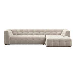 Bež baršunasta kutna garnitura Windsor & Co Sofas Vesta, desni kut