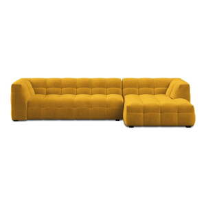 Žuta baršunasta kutna garnitura Windsor & Co Sofas Vesta, desni kut
