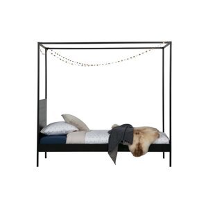 Crni metalni krevet s podnicom 90x200 cm Dani – WOOOD