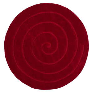 Rubin crveni tepih od vune Think Rugs Spiral, ⌀ 140 cm