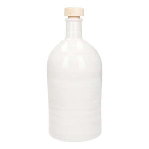 Bijela keramička boca za ulje Brandani Maiolica, 500 ml