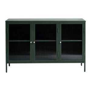 Zelena metalna vitrina Unique Furniture Bronco, visina 85 cm