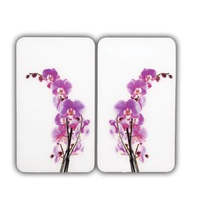 Set 2 staklena poklopca za štednjak Wenko Orchid, 52 x 30 cm