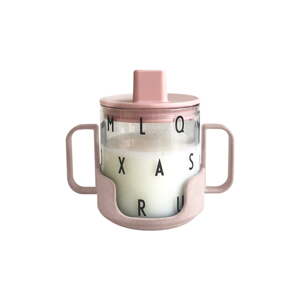 Ružičasta dječja šalica Design Letters Grow With Your Cup