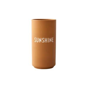 Senf žuta porculanska vaza Design Letters Sunshine, visina 11 cm
