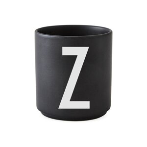Crna porculanska šalica Design Letters Alphabet Z, 250 ml