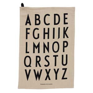 Bež pamučna kuhinjska krpa u setu od 2 kom Design Letters Alphabet, 40 x 60 cm