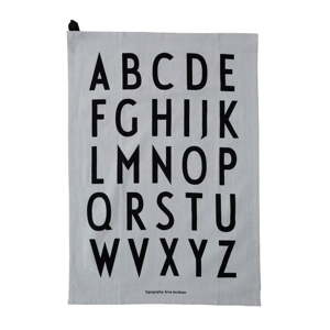 Siva pamučna kuhinjska krpa u setu od 2 kom Design Letters Alphabet, 40 x 60 cm