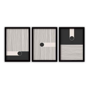 Set od 3 slike u crnim okvirima Vavien Artwork Black 35 x 45 cm