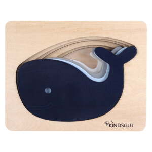 Drvena reljefna puzzle Whale – Kindsgut