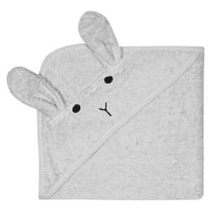 Sivi pamučan dječji ručnik s kapuljačom 76x76 cm Rabbit – Kindsgut