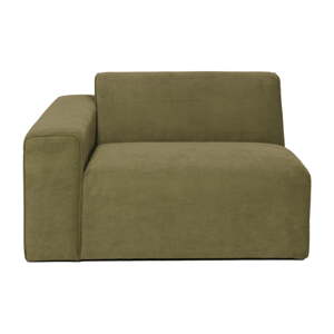 Kaki zeleno baršunasti završni element Scandic Sting, 124 cm, lijevi kut