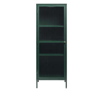 Zelena metalna vitrina Unique Furniture Bronco, visina 160 cm