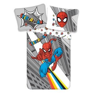 Siva dječja pamučna posteljina Jerry Fabrics Spiderman, 140 x 200 cm