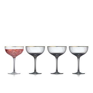 Set od 4 koktel čaše sa zlatnim rubom Lyngby Glas Palermo, 315 ml