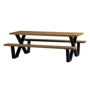 Vrtni blagovaonski stol s klupama WOOOD Tablo, 206 x 145 cm