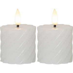 Set od 2 LED svijeće od bijelog voska Star Trading Flamme Swirl, visina 7,5 cm