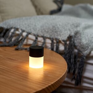 Crna LED stolna lampa s mogućnosti zatamnjivanja sa staklenim sjenilom (visina 6 cm) Lemelia – Gingko