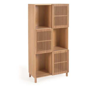 Biblioteka u dekoru hrasta s kliznim vratima u prirodnoj boji 85x170 cm Beyla – Kave Home