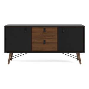 Crna komoda u dekoru oraha 150x72x40 cm Ry – Tvilum