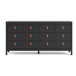 Crna niska komoda 159x80 cm Madrid – Tvilum