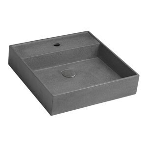 Tamno sivi betonski umivaonik Sapho Quadrado 46 x 46 cm