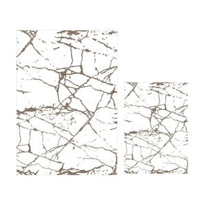 Bijele/smeđe kupaonske prostirke u setu 2 kom 60x100 cm Cracks – Mila Home