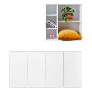 Set bijele zidne komode i polica za knjige Hammel Mistral Kubus, 136 x 69 cm