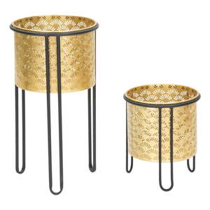 Set od 2 stalka za žardinjere u zlatnoj boji Mauro Ferretti Glissy, visine 40 cm