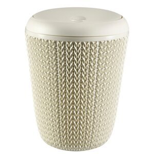 Bijela kupaonska kanta za otpad Curver Knit, 7 l