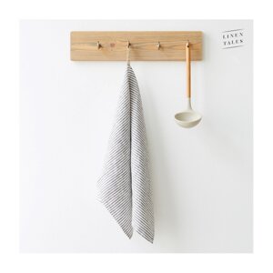 Lanena kuhinjska krpa 45x65 cm Thin Black Stripes – Linen Tales