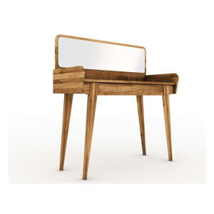 Toaletni stolić od hrastovine s ogledalom 110x45 cm Retro - The Beds