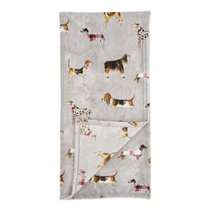 Siva deka od mikropliša 130x170 cm Country Dogs – Catherine Lansfield