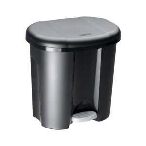 Crna kanta za otpatke na pedalu od reciklirane plastike 20 l Duo - Rotho