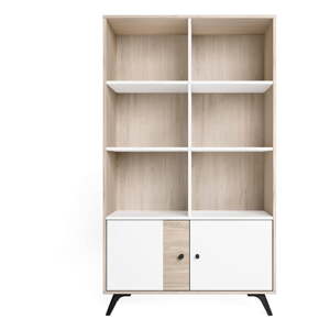 Bijeli regal u dekoru hrasta 92x160 cm Sahara - Marckeric