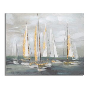 Slika 100x80 cm Gold Boat - Mauro Ferretti