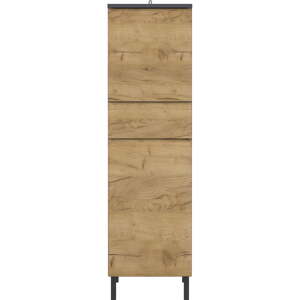 Tamno sivi visoki kupaonski ormarić u dekoru hrasta 34x120 cm Salinas - Germania