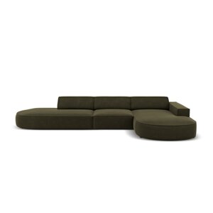 Zeleni baršunasti kutni kauč (desni kut) Jodie - Micadoni Home